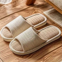 Inniskór úr bómullarlíni fyrir konur